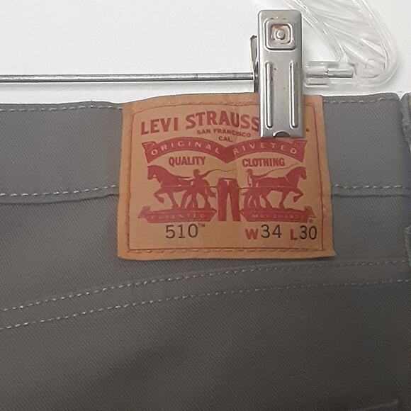 Levi's 510 Straight Leg Men's 34x30 Grey Stretch Jeans - Picture 5 of 8